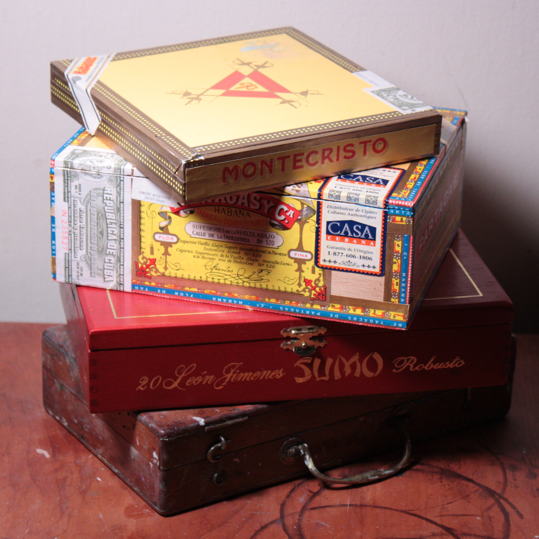 Cigar boxes for making a pochade